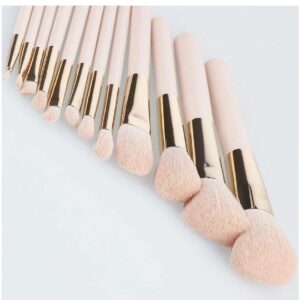 Makeup Brush Set 12 Pcs Light Pink - Image 2