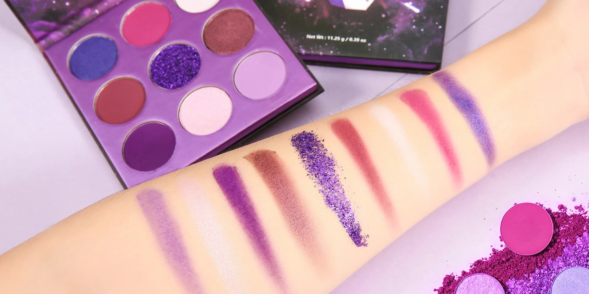 Gemstone Collection 9 Colors Shadow Palette Purple Series – Παλέτα Σκιών Μωβ Τόνων - Image 4