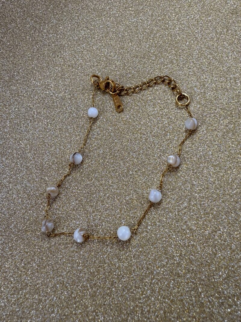 Unique Handmade bracelet with white semi-precious stone