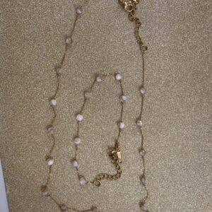 Unique Handmade necklace with white semi-precious stone - Image 2