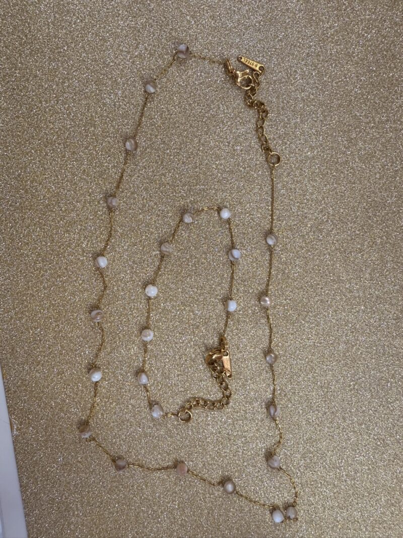 Unique Handmade necklace with white semi-precious stone - Image 2