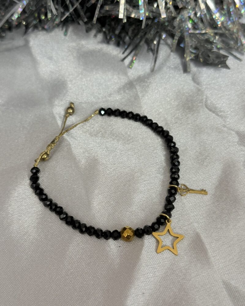 Βραχιόλι με μαύρα κρύσταλλα