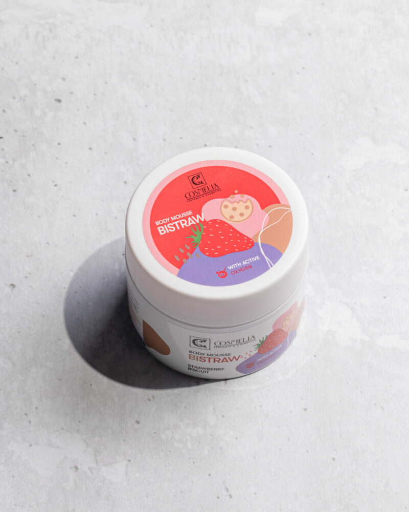 Cosmelia Body Mousse Bistraw Μπισκότο – Φράουλα